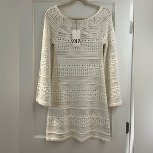 Zara long sleeve crochet dress